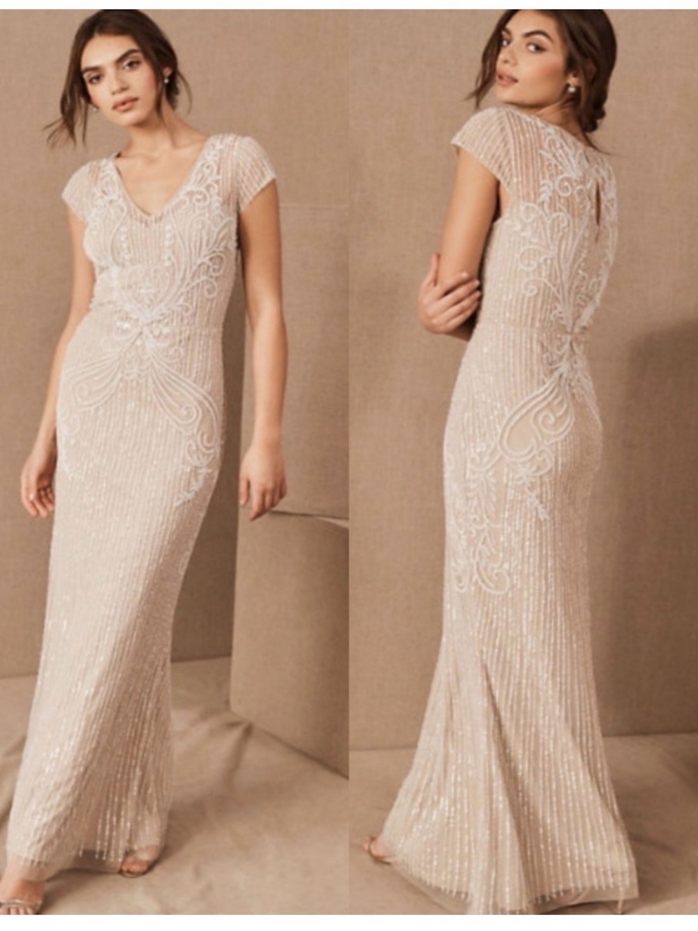 BHLDN Sanders Beaded Sheath Dress Size 18